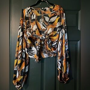 Gold Chains and Flowers Crop Top